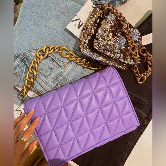 ZARA QUILTED CHAIN STRAP SHOULDER BAG π - Picture 6 of 7
